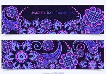 Free Paisley Batik Vector Banners - бесплатный vector #353345